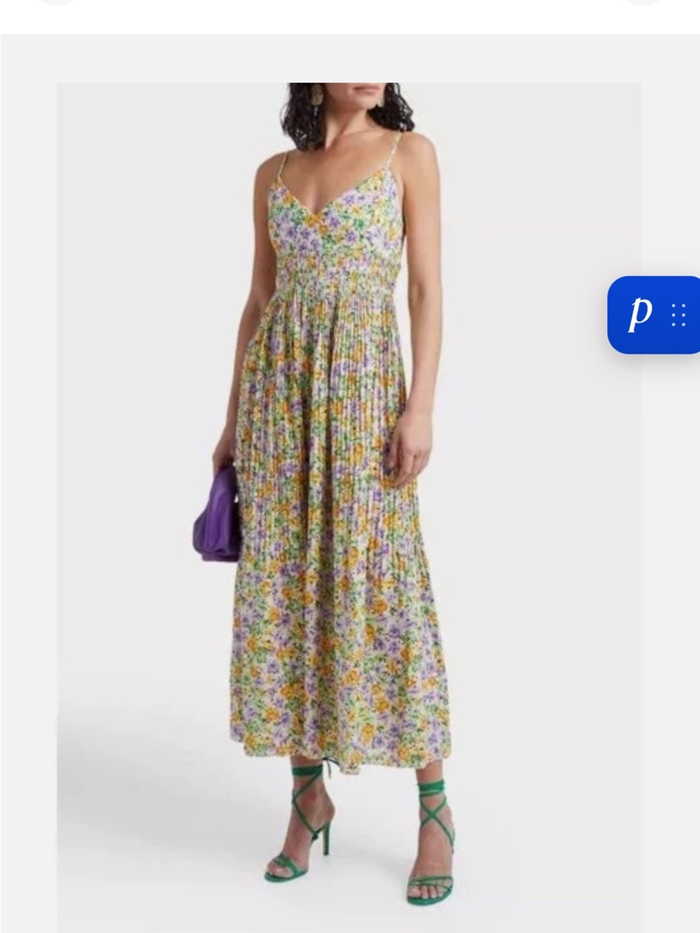 Nicholas Floral Spaghetti-Strap Maxi Dress